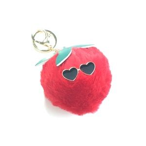 Strawberry Pom Pom Keychain / Bag Charm